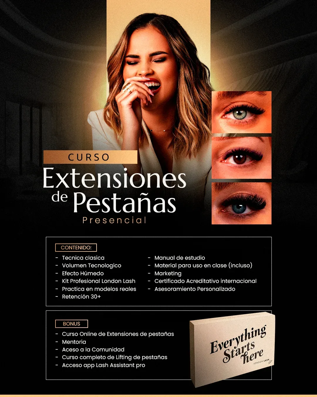 Trabajo de extensiones de pestañas